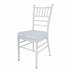 Buy ???? Benzara Aluminum Chair With Slatted Backrest & Tapered Legs In Glossy White ❤️