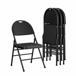 Alternative view of New ???? COSCO Commercial XL Comfort Fabric Padded Metal Folding Chair In Black (4-Pack) ????