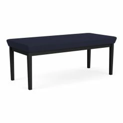 Flash Sale ???? Lesro Lenox Steel Fabric 2-Seat Bench In Black/Open House Navy ????