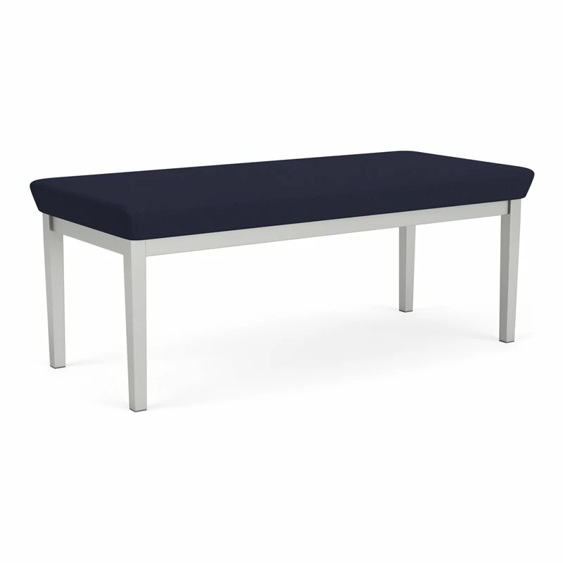 Hot Sale ⌛ Lesro Lenox Steel Fabric 2-Seat Bench In Silver/Open House Navy ???? 1 Hot Sale ⌛ Lesro Lenox Steel Fabric 2-Seat Bench In Silver/Open House Navy ????
