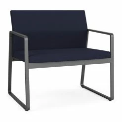 New ???? Lesro Gansett Modern Fabric Bariatric Chair In Charcoal/Open House Navy ????