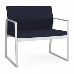 Wholesale ???? Lesro Gansett Modern Fabric Bariatric Chair In Silver/Open House Navy ????