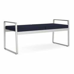 Cheapest ???? Lesro Gansett Modern Fabric 2-Seat Bench In Silver/Open House Navy ????