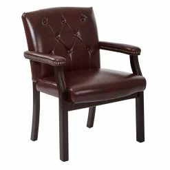 Wholesale ???? Office Star Traditional Visitors Guest Chair In Jamestown Oxblood Red Vinyl ⌛