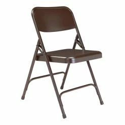 Hot Sale ???? UrbanPro 29.5" Modern Metal Double Hinge Folding Chair In Brown (Set Of 4) ✔️