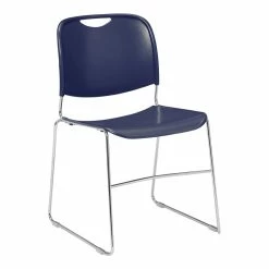 Budget ✨ UrbanPro 31" Modern Ultra-Compact Plastic Stack Chair In Navy Blue ⌛