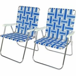 Promo ⌛ NutraSpear Blue Metal Patio Folding Chair (Set Of 2) ❤️