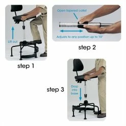 Alternative view of Outlet ???? Safco Task Master Economy Industrial Drafting Chair In Black ????