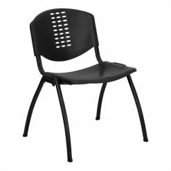 Best Pirce ???? Flash Furniture Hercules Plastic Oval Cutout Back Stacking Chair In Black ????