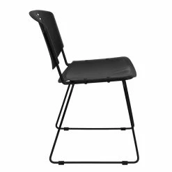 Alternative view of Top 10 ???? Flash Furniture Hercules Plastic Sled Base Stacking Chair In Black ????
