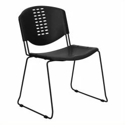 Top 10 ???? Flash Furniture Hercules Plastic Sled Base Stacking Chair In Black ????