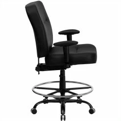 Alternative view of Best deal ???? Flash Furniture Hercules Leather Drafting Chair With Arms In Black ????