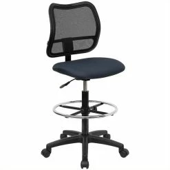 Best Sale ???? Flash Furniture Mid Back Mesh Drafting Chair In Navy Blue ????