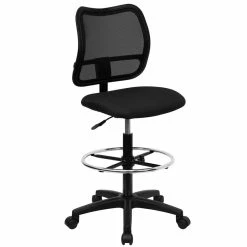 Alternative view of Best deal ???? Flash Furniture Mid Back Mesh Drafting Chair With Black Fabric Seat ????