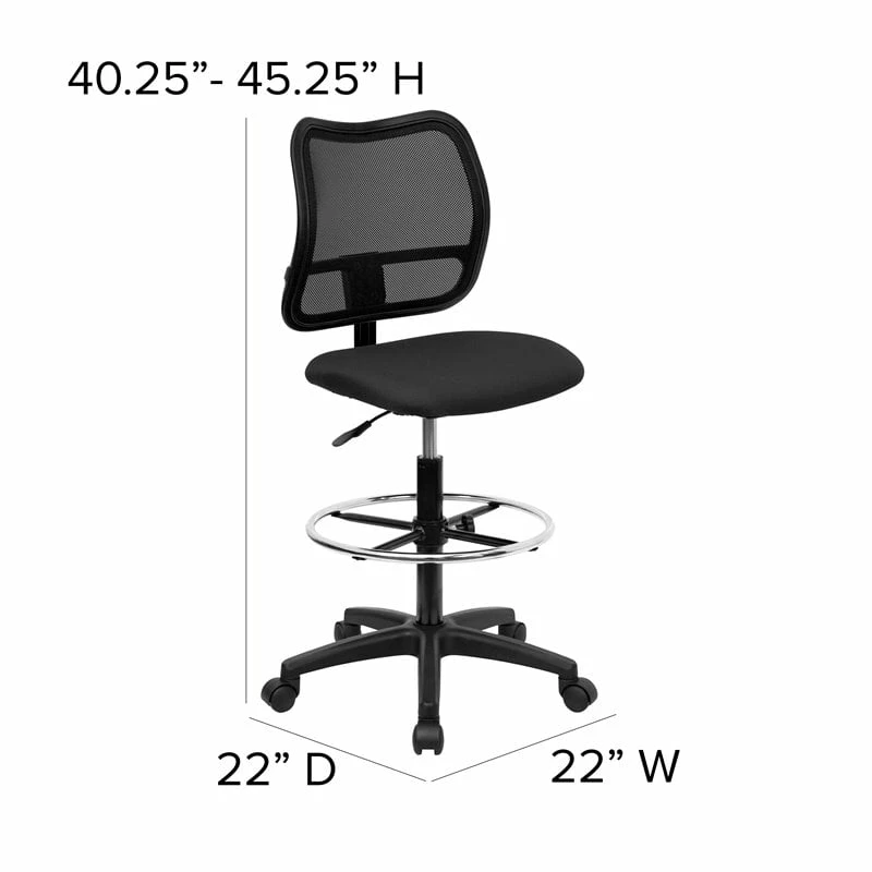 Best deal ???? Flash Furniture Mid Back Mesh Drafting Chair With Black Fabric Seat ???? 6 Best deal ???? Flash Furniture Mid Back Mesh Drafting Chair With Black Fabric Seat ???? - Image 6