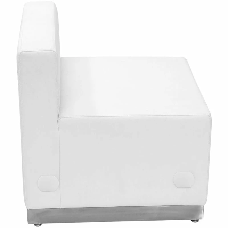Wholesale ???? Flash Furniture Hercules Alon Leather Armless Chair In Melrose White ✔️ 3 Wholesale ???? Flash Furniture Hercules Alon Leather Armless Chair In Melrose White ✔️ - Image 3