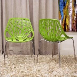 Alternative view of Cheapest ???? Baxton Studio Birch Sapling Dining Chair In Green (Set Of 2) ????