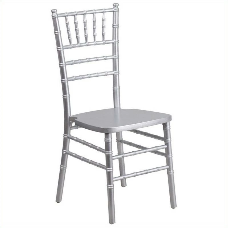 Brand new ❤️ Flash Furniture Hercules Wood Chiavari Stacking Dining Side Chair In Silver ???? 1 Brand new ❤️ Flash Furniture Hercules Wood Chiavari Stacking Dining Side Chair In Silver ????