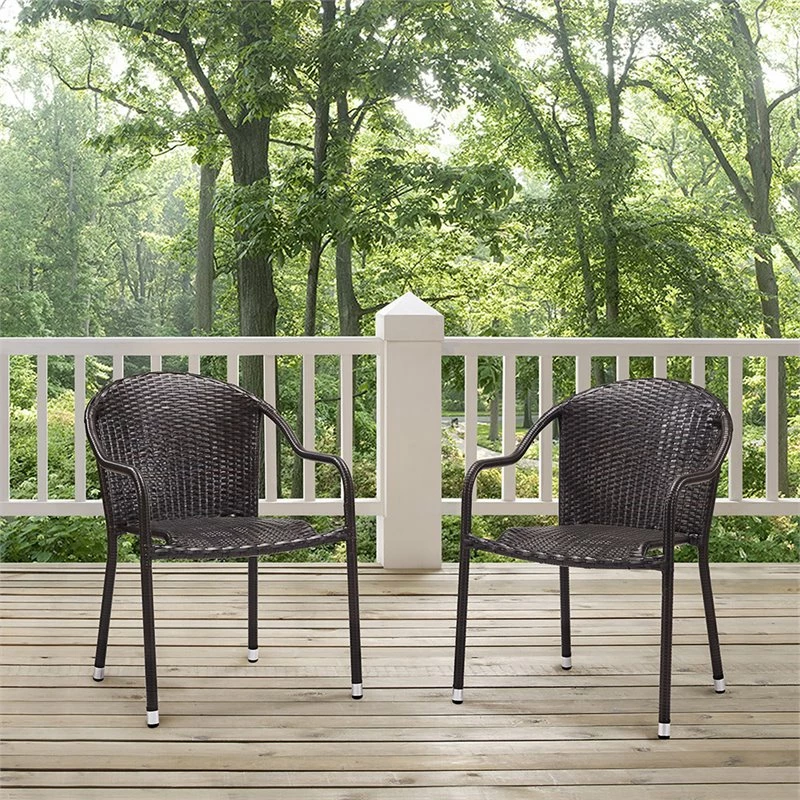Deals ???? Crosley Furniture Crosley Palm Harbor Wicker Stackable Patio Dining Arm Chair In Brown (Set Of 2) ✔️ 2 Deals ???? Crosley Furniture Crosley Palm Harbor Wicker Stackable Patio Dining Arm Chair In Brown (Set Of 2) ✔️ - Image 2