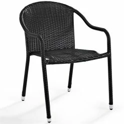 Deals ???? Crosley Furniture Crosley Palm Harbor Wicker Stackable Patio Dining Arm Chair In Brown (Set Of 2) ✔️